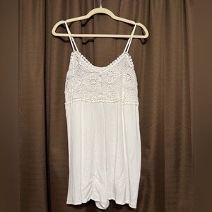 Coco+Jaimeson Elegant White Lace Romper, Size M